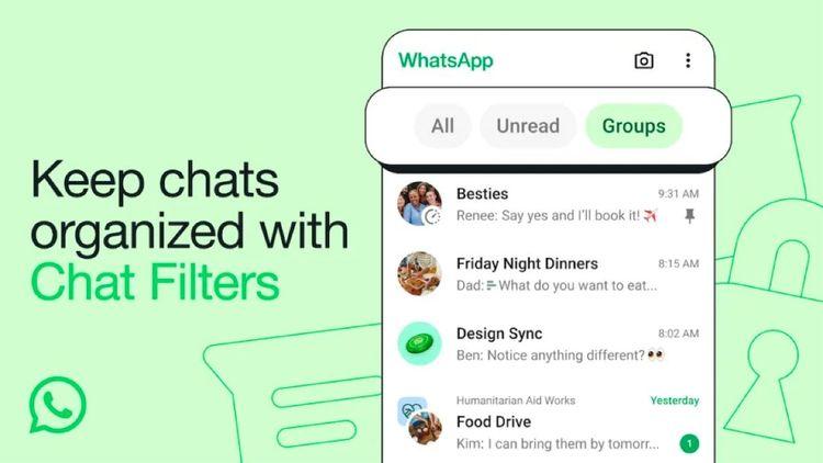 Trouvez plus facilement vos messages non lus avec les nouveaux filtres de chat WhatsApp