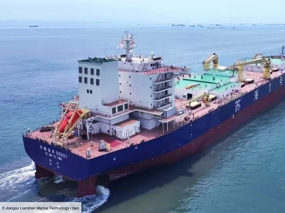 Le Chiffre de GEO: 8000 tonnes de saumon par an produites par un immense navire-élevage chinois