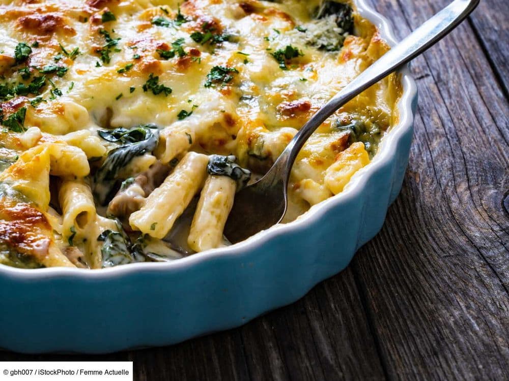 Gratin de pâtes aux épinards et lardons : la recette simplissime et 100 % plaisir