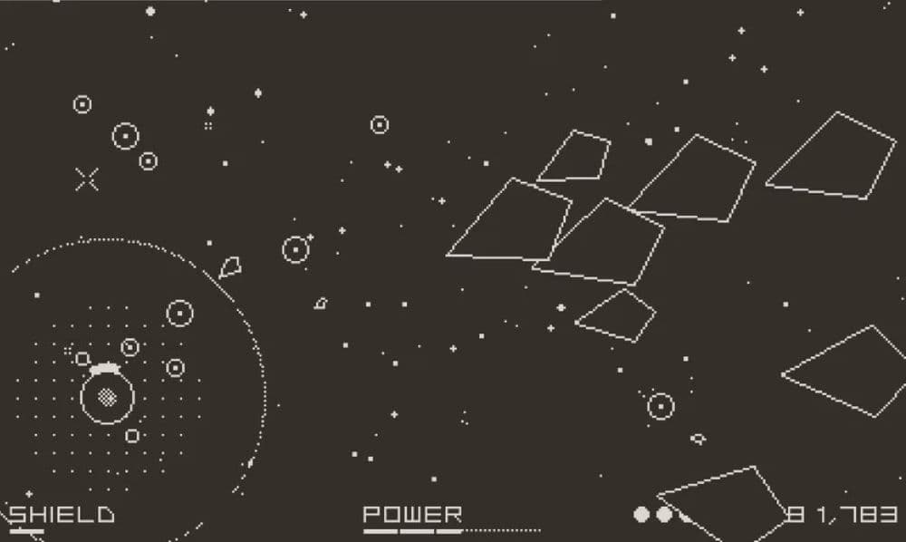 Contrôlez un laser spatial avec la manivelle de la console Playdate dans « Laser Sphere »