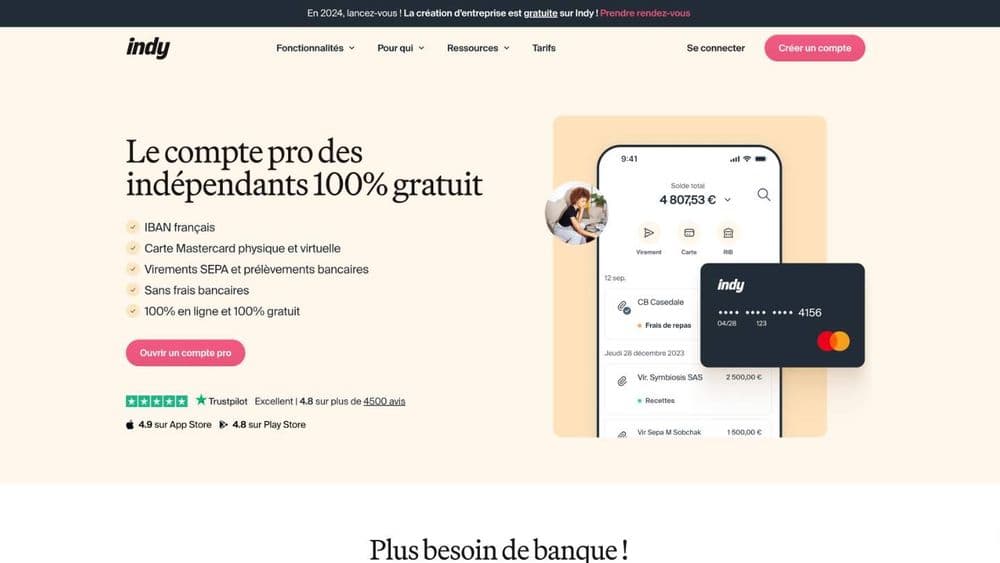 Compte pro : qui se cache derrière la solution tout-en-un gratuite d'Indy ?