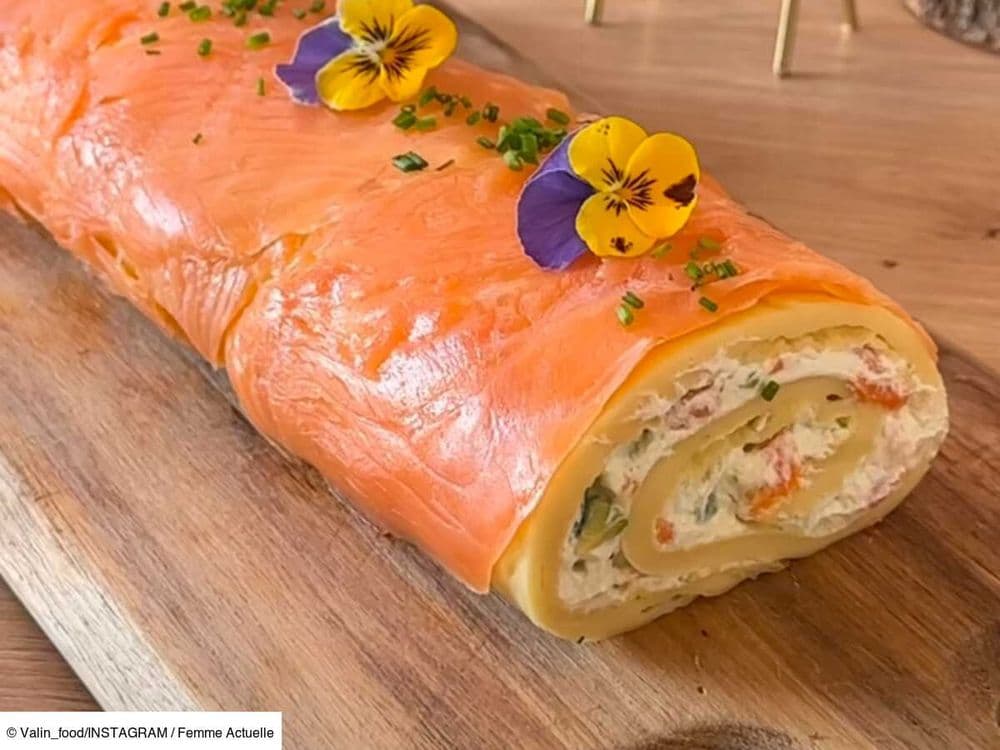 Bûche de Noël… salée ! La recette au saumon fumé et au fromage frais qui fera un carton en entrée