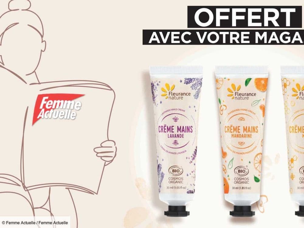 Un produit Fleurance Nature avec le dernier numéro du magazine Femme Actuelle chez votre marchand de journaux