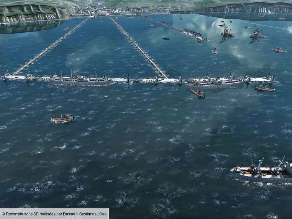 Le port artificiel d'Arromanches reconstitué en 3D, au boulon près