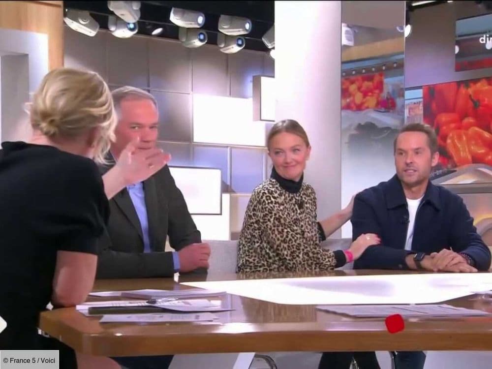 "Les téléspectateurs croient que vous êtes mariés" : Anne-Elisabeth Lemoine surprise par la complicité de Damien Thévenot et Maya Lauqué dans C à vous (ZAPTV)