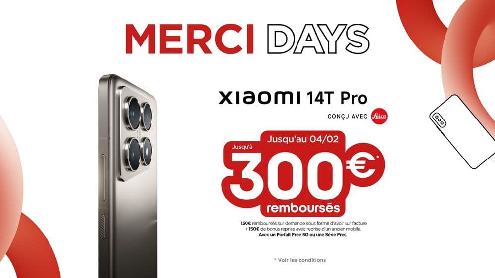 Merci Days 2025 : avec Free mobile, jusqu'à -300€ remboursés sur une sélection de mobile 5G
