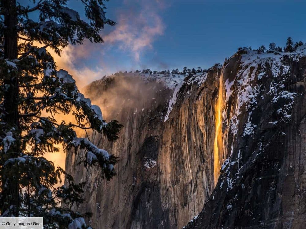 La cascade californienne qui met le feu au granite