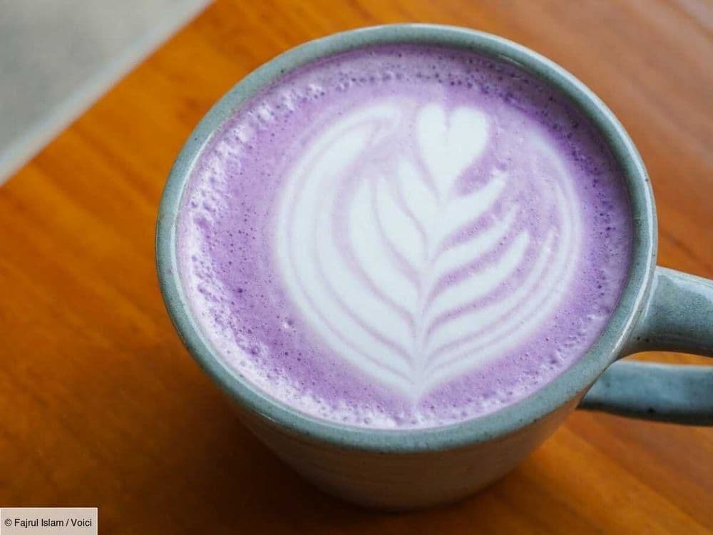 Ube latte : bonne alternative au matcha latte, cette boisson ultra colorée est douce et sucrée