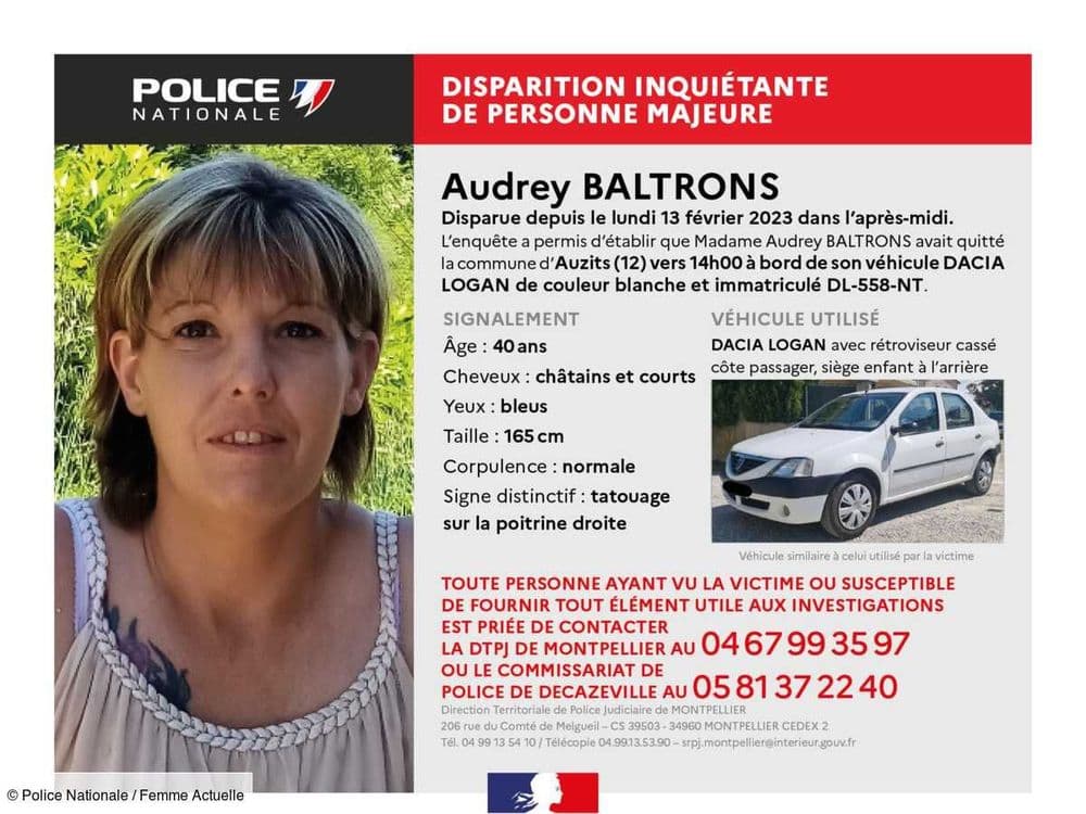 Disparition d’Audrey Baltrons : sa voiture retrouvée au fond de l’eau avec un corps à l'intérieur, deux ans après
