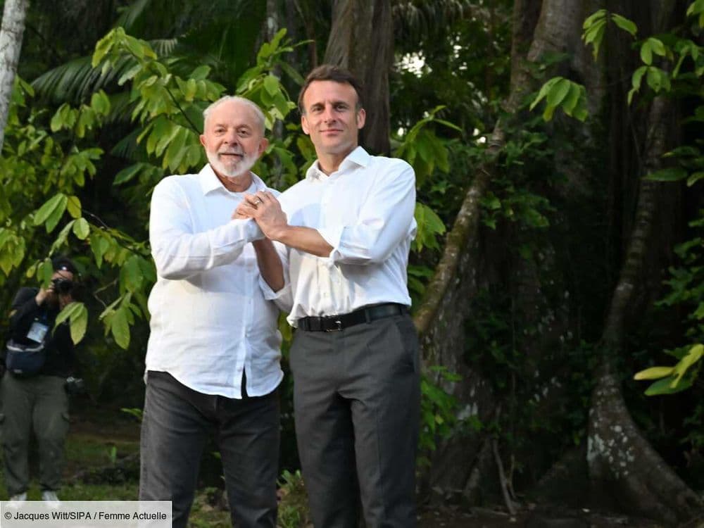 "C'en était un" : les internautes s'amusent des "photos de mariage" d'Emmanuel Macron et du président brésilien, il leur répond avec humour