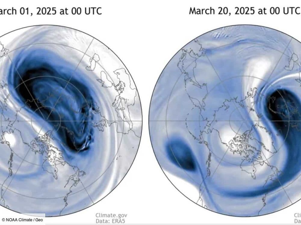 Le glissement exceptionnellement précoce du vortex polaire aurait été causé par une "perturbation majeure"