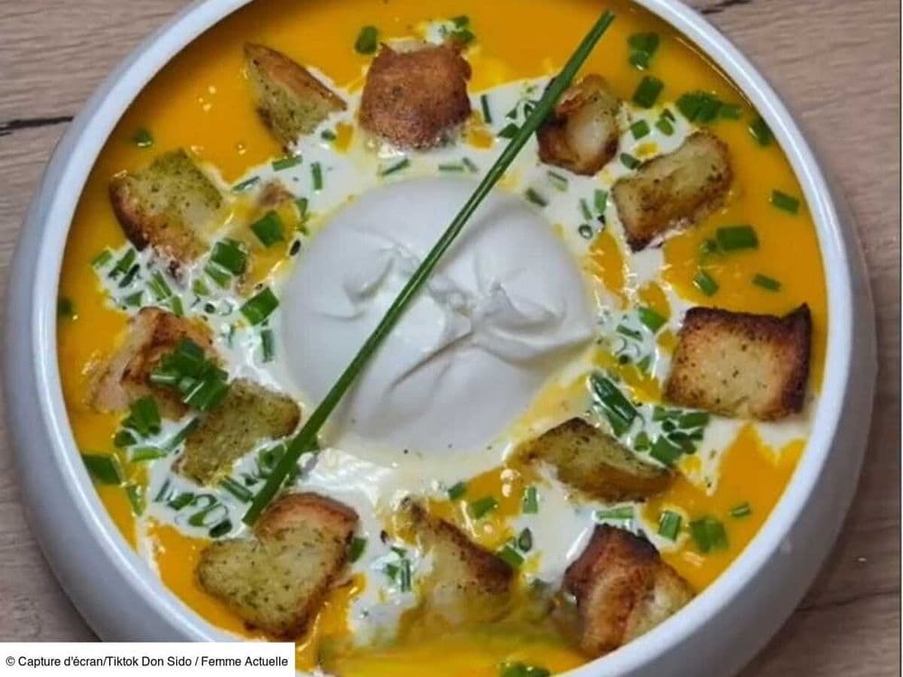 Le velouté de potimarron et burrata bien crémeuse parfait pour le dîner
