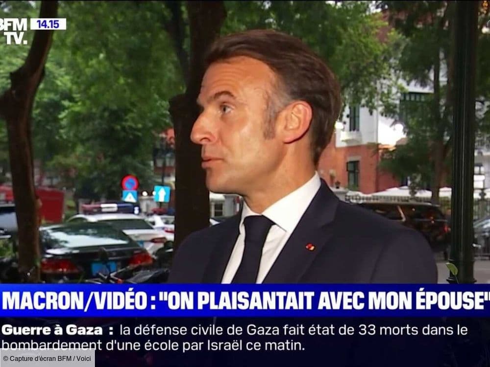 "On plaisantait !" : Emmanuel Macron giflé par Brigitte Macron ? Le président français réagit à la vidéo virale tournée au Vietnam (ZAPTV)