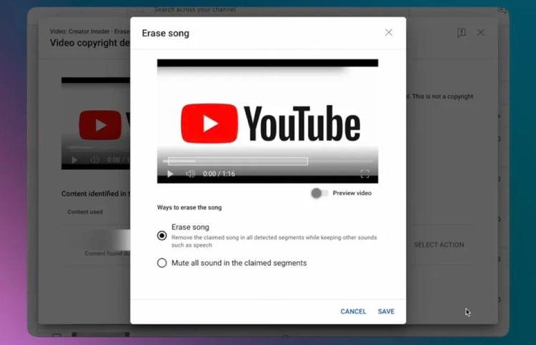 YouTube améliore son outil « effacer une chanson » pour ne supprimer que la musique sous copyright