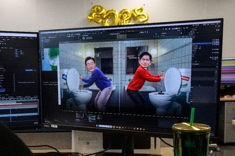 Pour pimenter la soirée électorale, la TV sud-coréenne mise sur les visuels déjantés