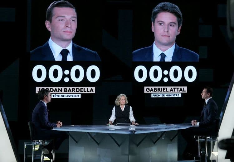 Européennes: Gabriel Attal dénonce la double frontière "fumeuse" de Jordan Bardella