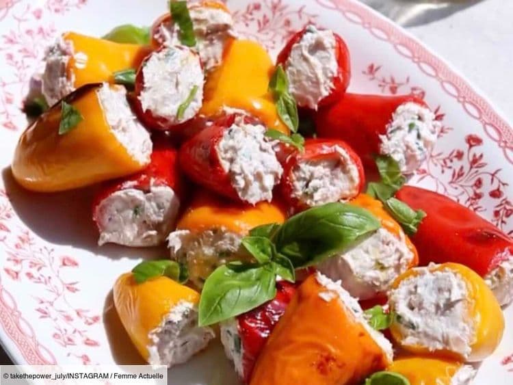 Entrée de dernière minute : les mini poivrons farcis au thon et chèvre frais parfaits pour l'été