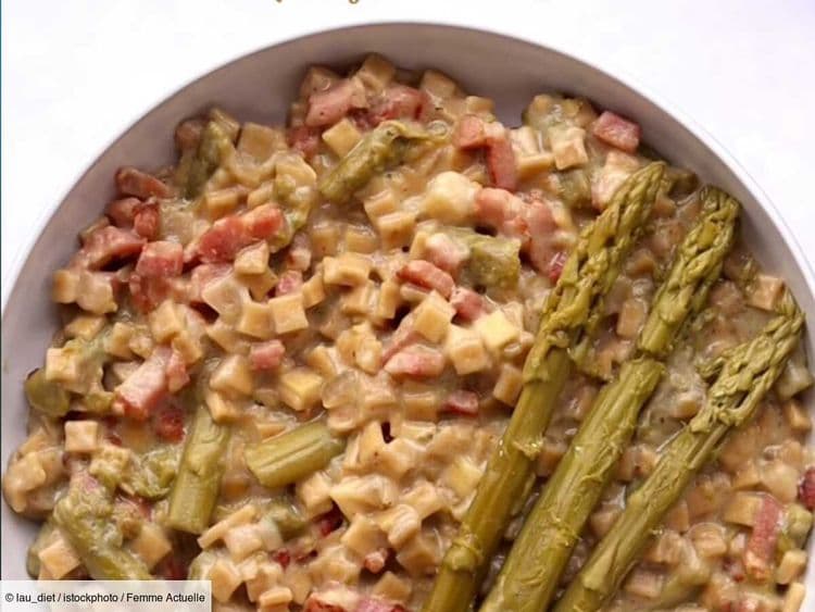 Un bon plat printanier : le risotto de crozets aux asperges et lardons