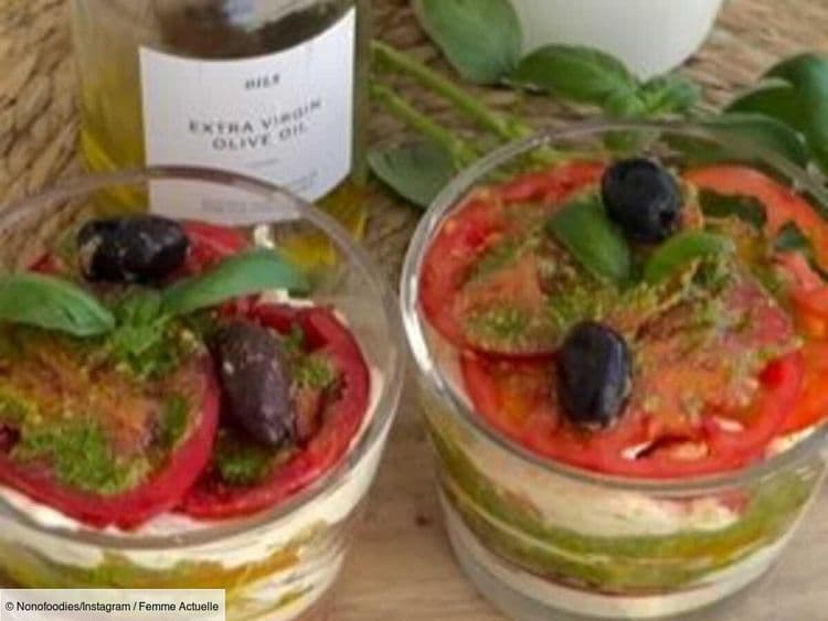 L'entrée qui va faire un carton : le tiramisu salé tomate et mozzarella