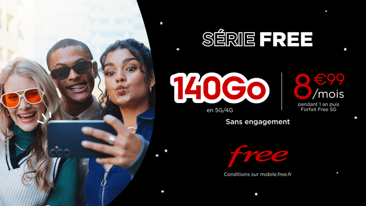 Bon plan mobile : La Série Free, le forfait malin à 8,99€ avec 140 Go