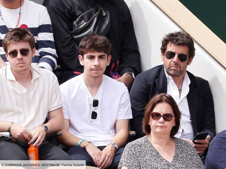 Patrick Bruel complice avec ses fils, Oscar et Léon, à Roland-Garros