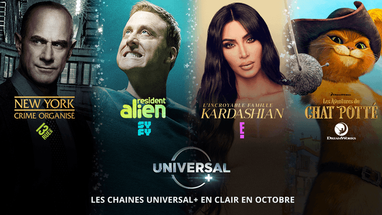 Profitez d'Universal+ en clair pour le mois d’octobre : plongez dans l’univers de 13ème Rue, SYFY, E! et DreamWorks !