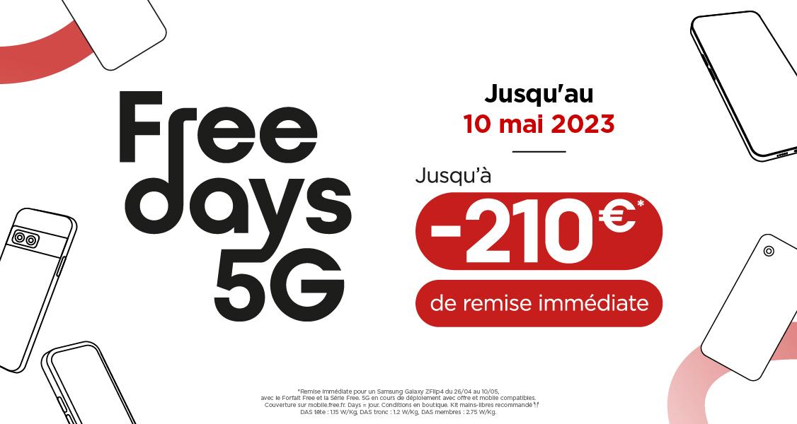 Free Days 5G : profitez d’une remise de 210€ pour l’achat d’un Samsung Galaxy Z Flip 4 !