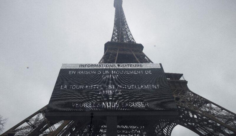 Paris: la grève s’enlise, vers un troisième jour de fermeture de la Tour Eiffel