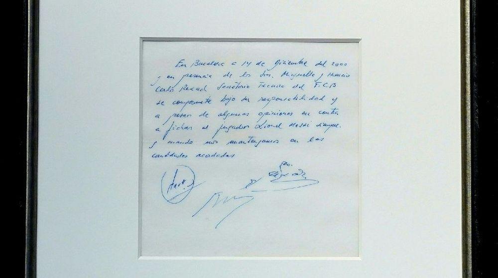 La première promesse de contrat de Messi, sur une serviette en papier, bientôt aux enchères